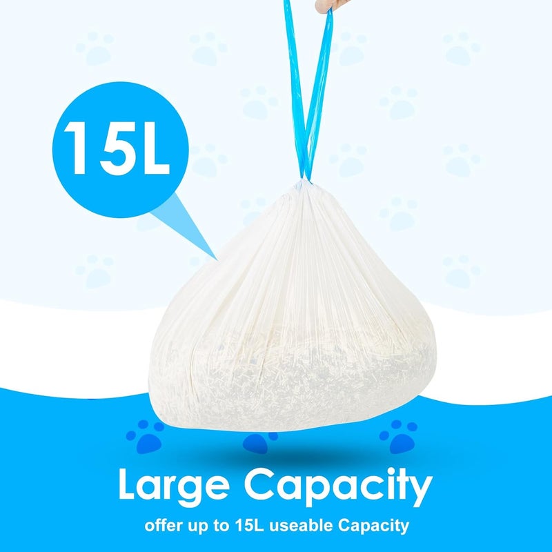 LoopTime Cat Litter Bags 120 Count,26.37"x15.74" Drawstring Close Litter Box Liners for Automatic Litter Box,Thick Cat Poop Bags,Easy to Clean,Heavy Duty Robot Bag for Self-Cleaning Box - Image 2
